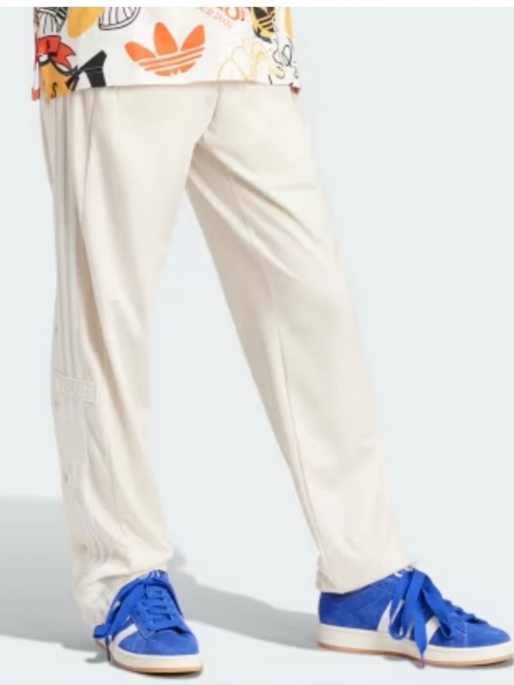 New Adidas Men’s Tear Away Snap Button Track Pant Size: Medium